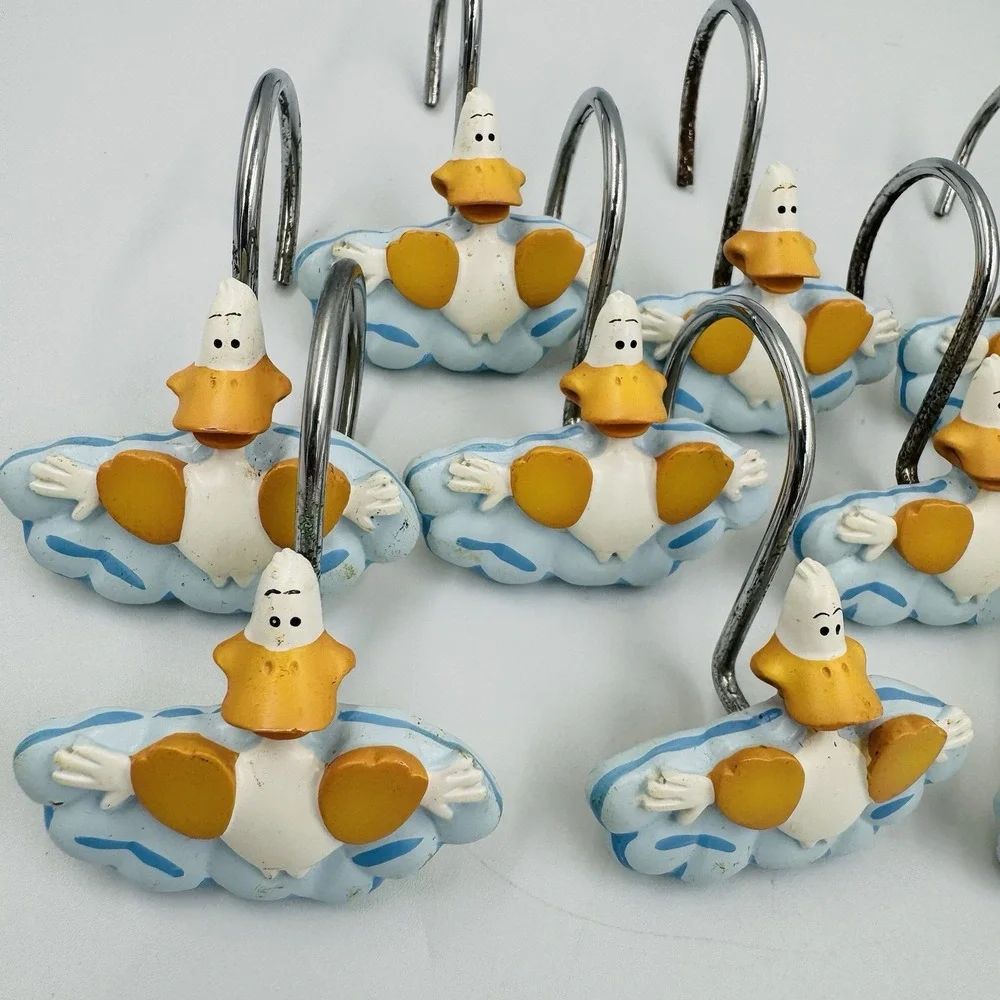 Universal Studios Sitting Ducks Shower Curtain Hanger Cartoon Blue Bathroom Hook
